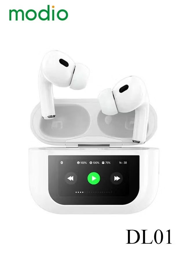 modio - "DL01 True Wireless Earphones with Smart Touch Display, Active Noise Cancellation, and HD Microphone – Crystal Clear Calls and Immersive Sound Quality – Compatible with iPhones and iPads – Perfect for Music, Calls, and Gaming" - Image 1