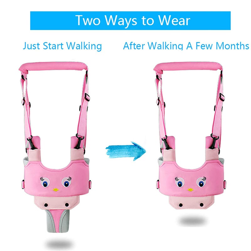 IULONEE Baby Walker, Handheld Kids Toddler Walking Harness Helper Assistant Protective Belt Child Activity Walker Adjustable Standing Up Walking Learning Helper for Toddler 7-24 Month (Pink) - Image 3