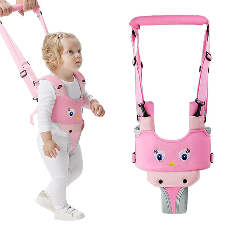 IULONEE Baby Walker, Handheld Kids Toddler Walking Harness Helper Assistant Protective Belt Child Activity Walker Adjustable Standing Up Walking Learning Helper for Toddler 7-24 Month (Pink) - Image 1