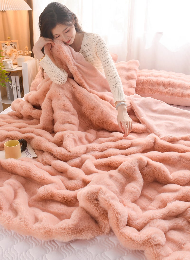 Sharpdo - Winter Blanket,Thickened Double-Sided Plush Blanket,Bedroom Throw Blanket,Soft Warm,Rabbit Fleece Throw Blanket - Image 1