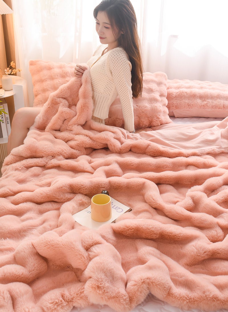 Sharpdo Winter Blanket,Thickened Double-Sided Plush Blanket,Bedroom Throw Blanket,Soft Warm,Rabbit Fleece Throw Blanket  - Image 5