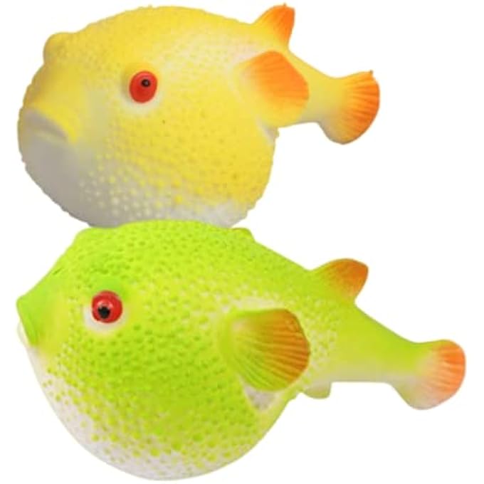 Ganjiang 2pack Emulation Puffer Fish Squeeze Toy Stress Balls Squishy Kids Party Favors - Image 1