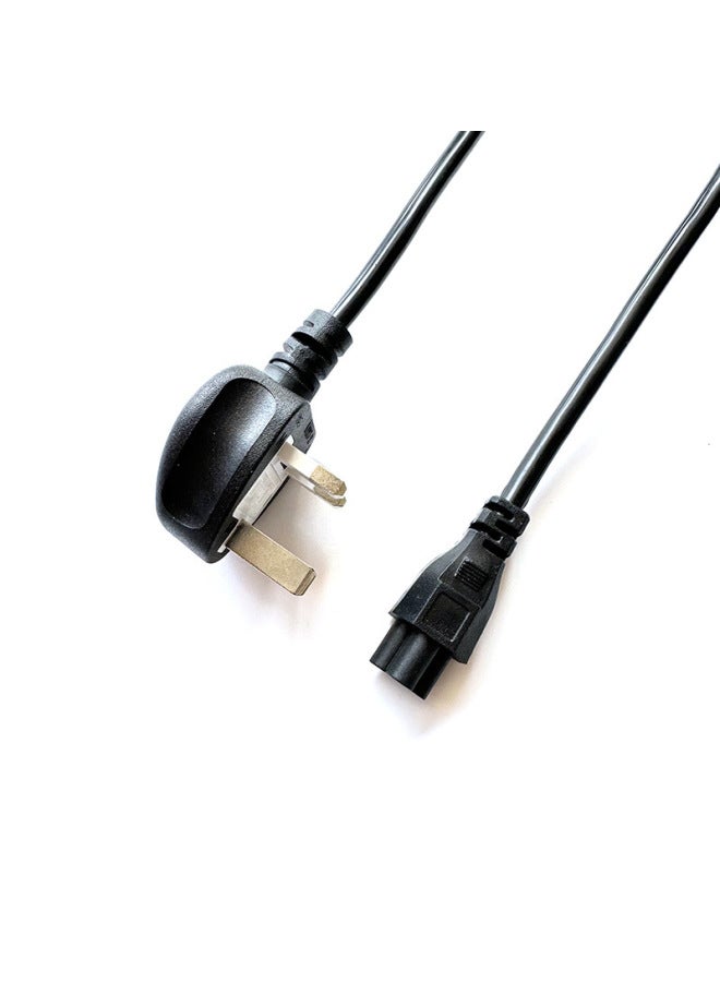 British Standard Power Cord Three-hole Plum Tail British Standard Three-plug Pure Copper Plum Tail Three-hole Hong Kong Notebook Power Cord-Color:Black  - Image 4