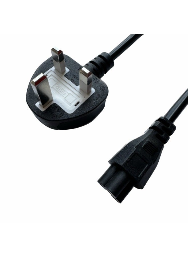British Standard Power Cord Three-hole Plum Tail British Standard Three-plug Pure Copper Plum Tail Three-hole Hong Kong Notebook Power Cord-Color:Black  - Image 3