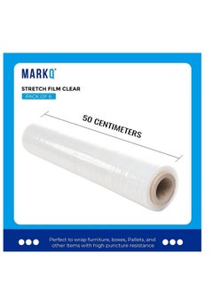 MARKQ [6 Rolls] Clear Stretch Film Wrap - 500mm Heavy Duty Plastic Shrink Wrap for Pallet Wrap, Packing, Moving and Packaging - Cling Wrap  - Image 2