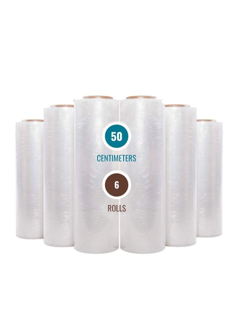 [6 Rolls] Clear Stretch Film Wrap - 500mm Heavy Duty Plastic Shrink Wrap for Pallet Wrap, Packing, Moving and Packaging - Cling Wrap - pzsku/Z4A49F97A550FF010E6E6Z/45/_/1657630703/72800cae-2f0c-4c37-8cc0-a3f063edd65f