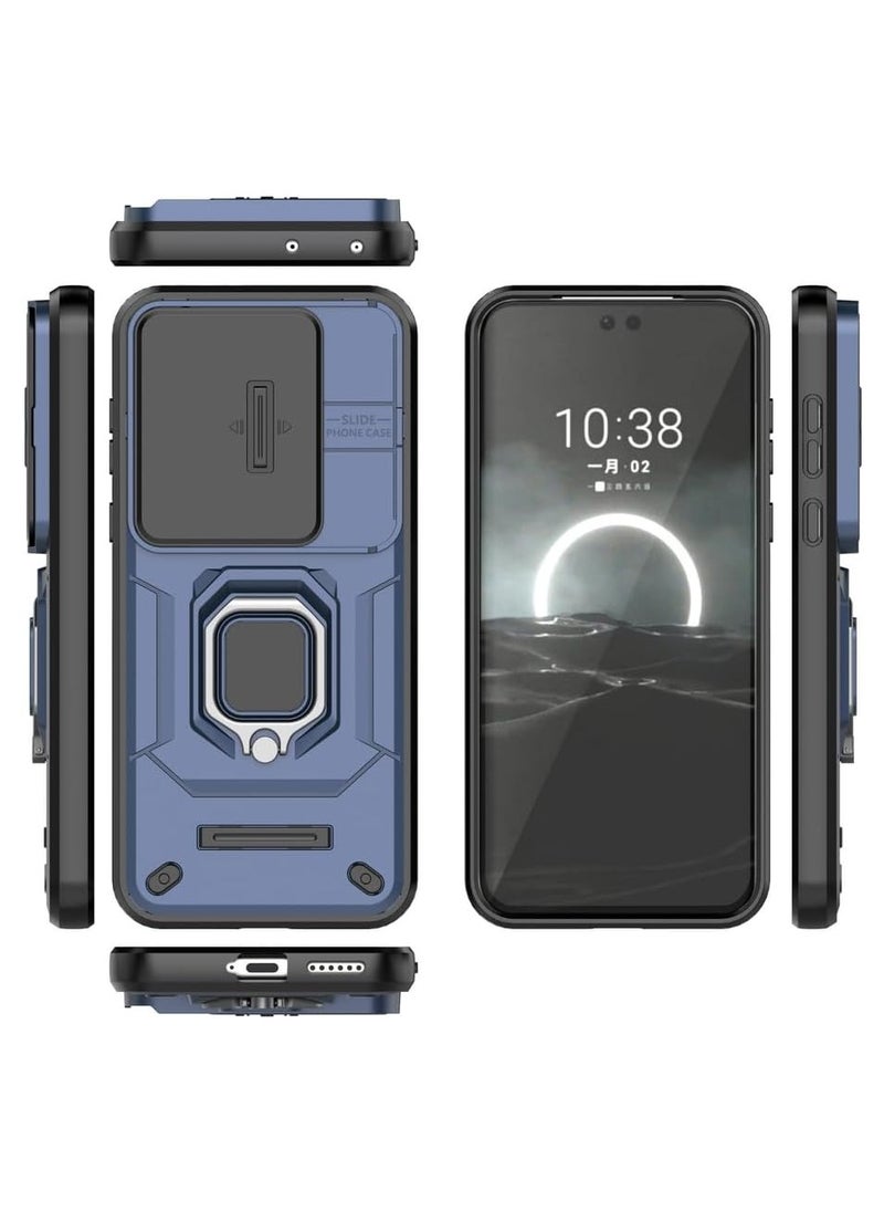 General Compatible Huawei Pura 70 Ultra Stand Case with Sliding Camera Lens Cap Compatible with Huawei Pura 70 Ultra Housing Blue  - Image 2