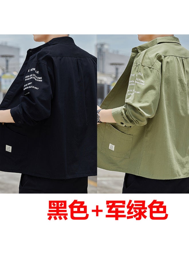 Work Shirts And Jackets For Men In Spring And Autum Construction Sites, Wear-resistant, Dirt-resistant, Sun-proof Work Clothes, Casual Textured Shirts