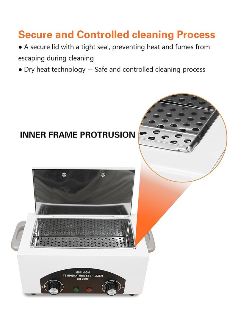 Meishida MEISHIDA Professional Salon Sterilizer - 2L High-Temperature Dry-Heat Cabinet for Towels & Tools, Stainless Steel Tray | Nail Spa & Barber Equipment - Image 5