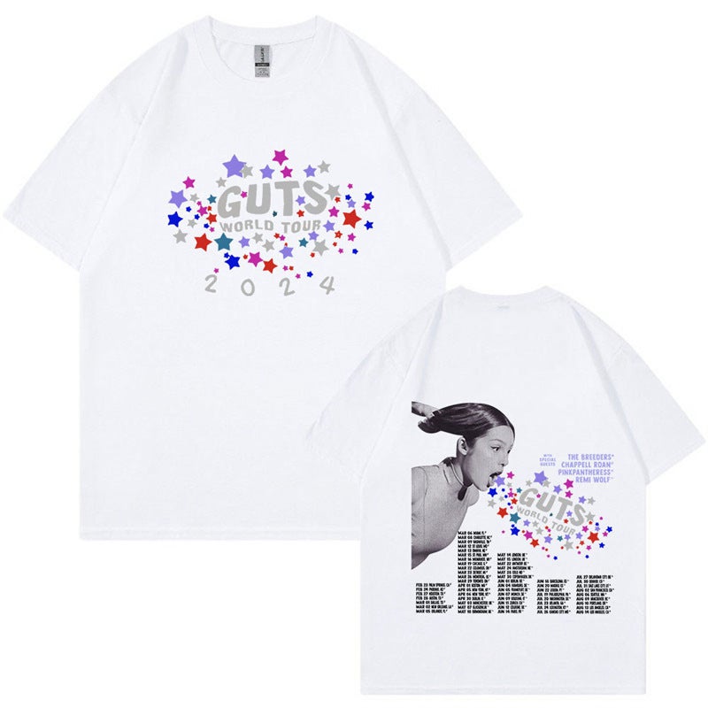 Vintage Sour Vampire Guts 2024 World Concert Tour T Shirt Me - Image 4