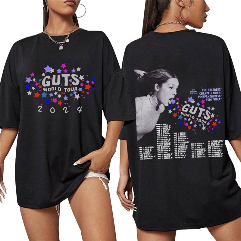 Vintage Sour Vampire Guts 2024 World Concert Tour T Shirt Me - Image 2