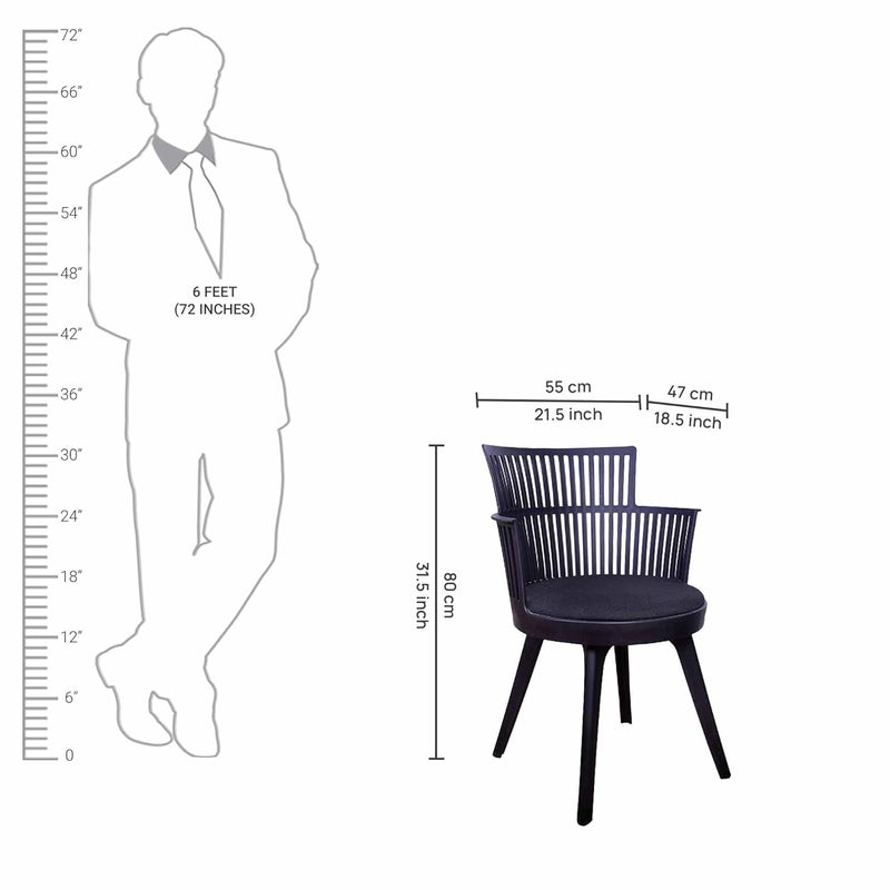 Creative Creative Seating Systems Cafe Chair Home Office Living Room Restaurants Outdoor Hotel Patios Garden Apartment CS1221P2 CS1221P2 Black  - Image 2