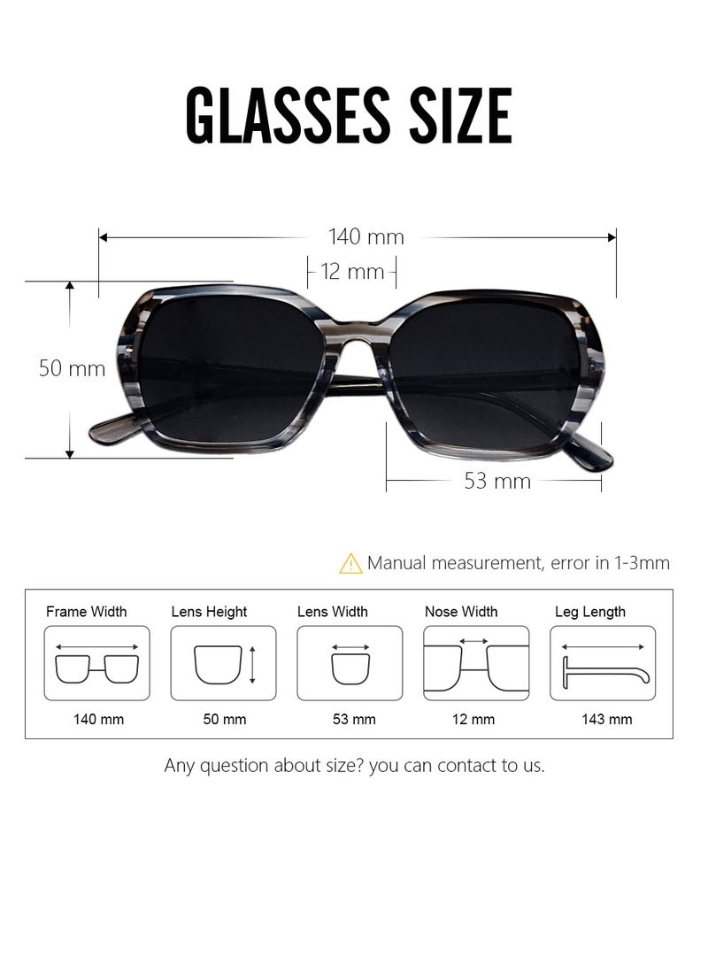 دلس دي إل إس نظارات شمسية للرجال والنساء - إطار أسيتات كبير الحجم مع عدسات واقية من الأشعة فوق البنفسجية متعددة الاستخدامات (S0014-C1) - Image 3