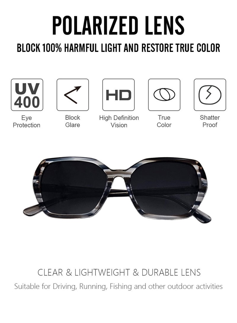دلس دي إل إس نظارات شمسية للرجال والنساء - إطار أسيتات كبير الحجم مع عدسات واقية من الأشعة فوق البنفسجية متعددة الاستخدامات (S0014-C1) - Image 2