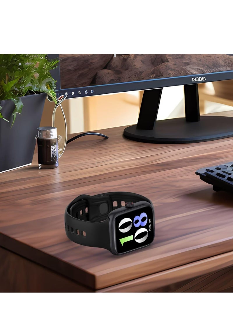 Generic - Watch Strap Compatible with Vivo Watch GT TPU Silicone Soft and Comfortable Replacement Wristband Bands Bracelet (Black) - Image 1