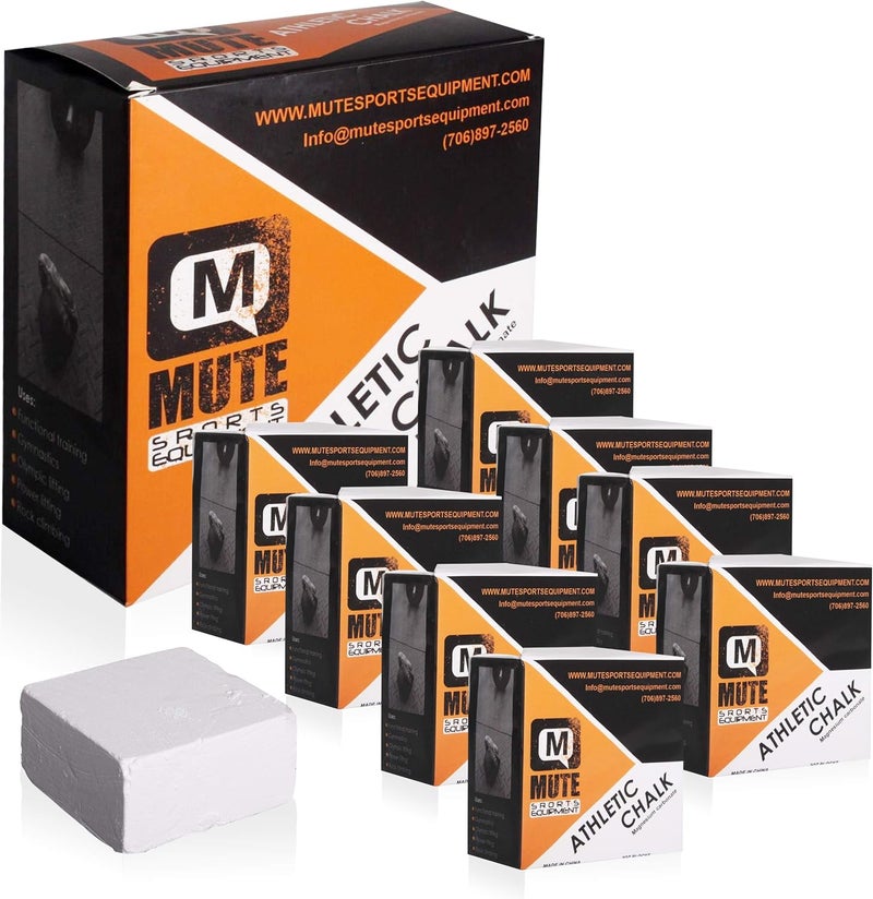 Mute Premium Athletic Gym Chalk Blocks 2 oz. 8 Pack Box | 1 Pound | Magnesium Carbonate | Weightlifting, Gymnastics, Rock Climbing, Olympic Lifting - Image 1
