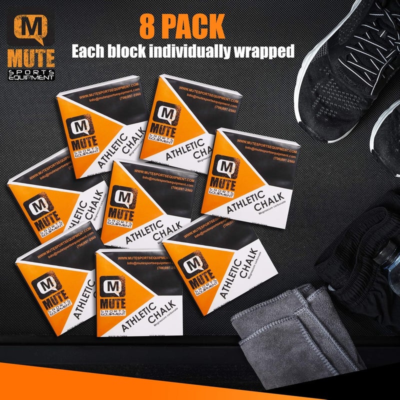 Mute Premium Athletic Gym Chalk Blocks 2 oz. 8 Pack Box | 1 Pound | Magnesium Carbonate | Weightlifting, Gymnastics, Rock Climbing, Olympic Lifting - Image 3