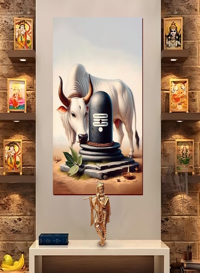 Roostaflag Lord Shiva Lingam and Nandi Sticker for Wall | Poster for Pregnant Women | Huge Linga for Pooja Room Decoration - Image 3