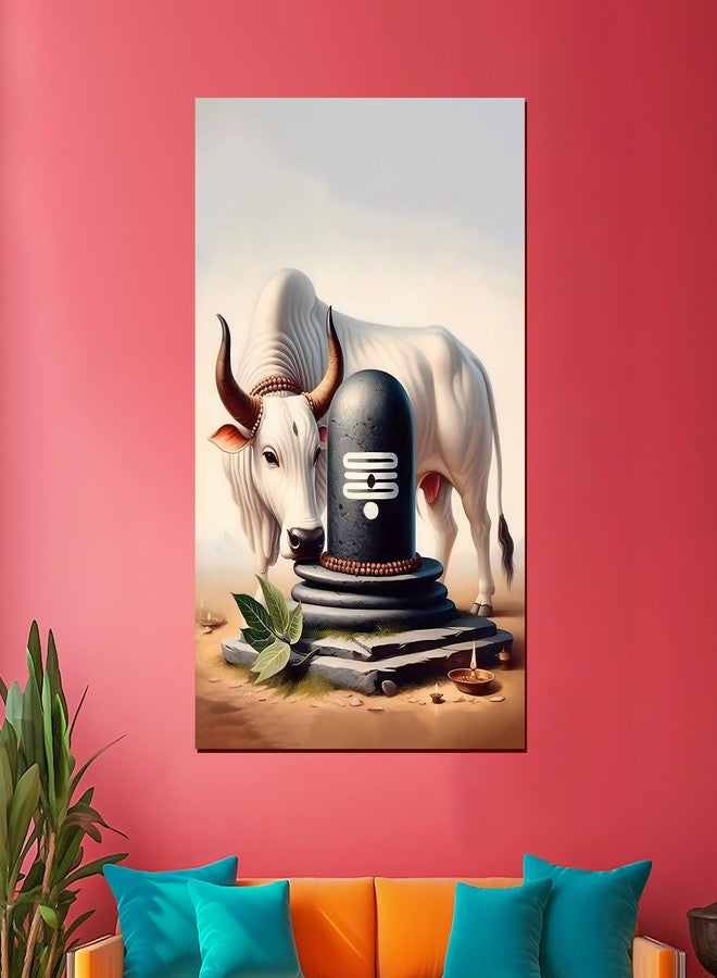 Roostaflag Lord Shiva Lingam and Nandi Sticker for Wall | Poster for Pregnant Women | Huge Linga for Pooja Room Decoration - Image 5