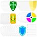Restroma 50 Pack Kids Paper Knight Shields with Handle DIY White Shields for DIY Craft Halloween Cosplay Party Supplies 5 Styles - Image 2