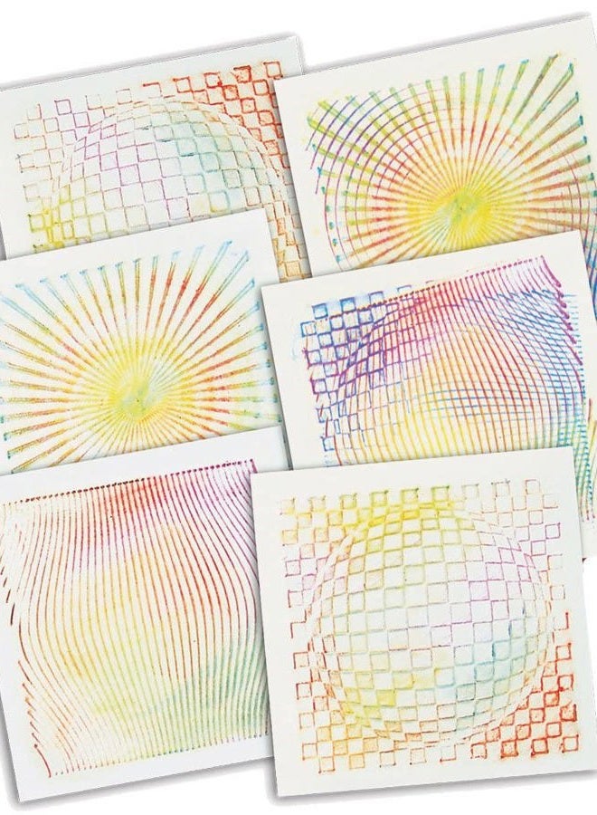 ROYLCO R5841 Optical Illusion 7 by 7-Inch Rubbing Plates, 6-Pack - Image 1