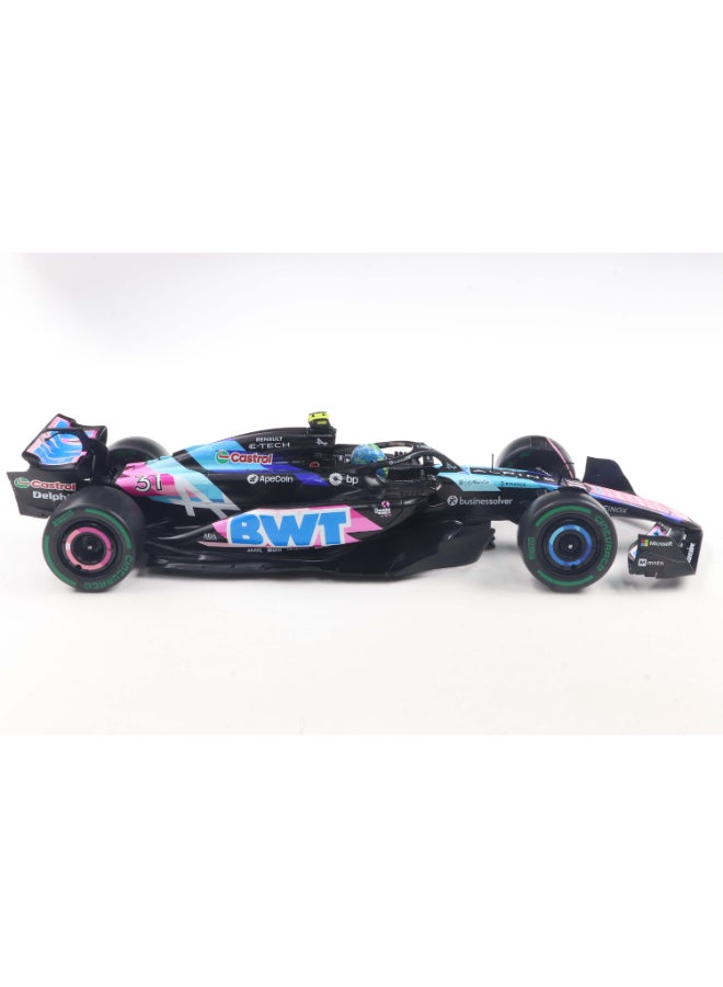 Solido Alpine F1 Team A524 Brazilian GP 2024 E. Ocon Diecast Model Car, 1:18 Scale Formula 1 Race Car, Blue Collector Display Model with Directional Wheels - Image 2