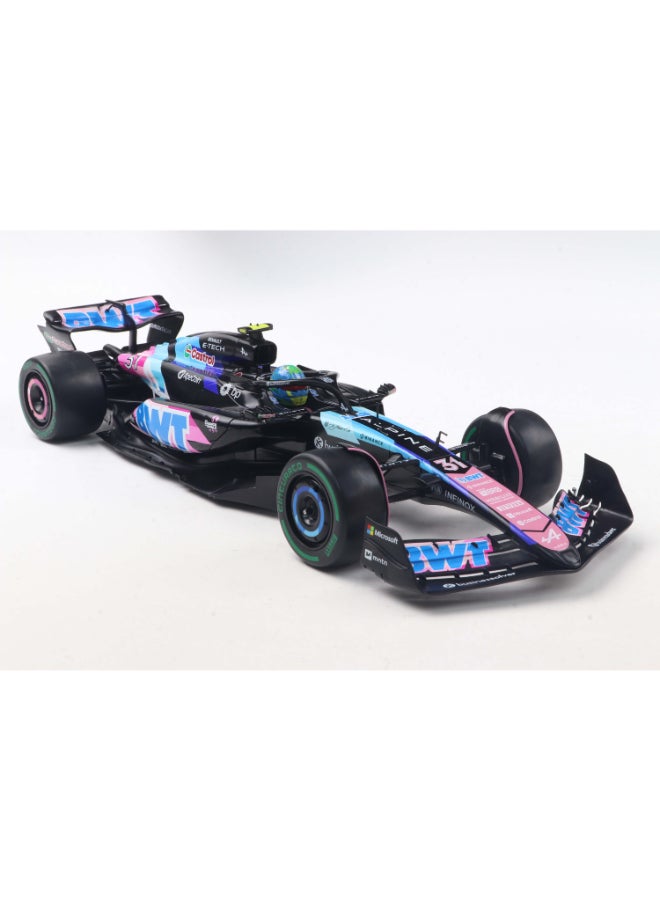 Solido Alpine F1 Team A524 Brazilian GP 2024 E. Ocon Diecast Model Car, 1:18 Scale Formula 1 Race Car, Blue Collector Display Model with Directional Wheels - Image 4