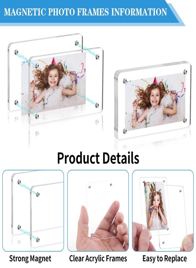 COIDEA Acrylic Fridge Magnetic Instax Frame, 6 Packs Polaroid Frame, 2.36x3.54 Inch Polaroid Magnet Frame for Refrigerator, Double Sided Mini Picture Frames - Image 3