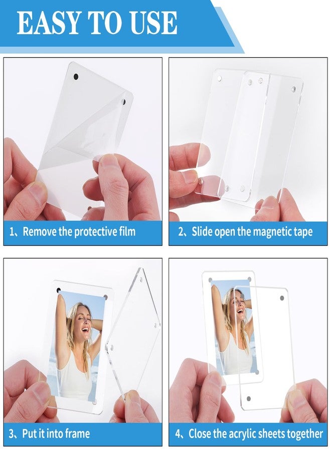 COIDEA Acrylic Fridge Magnetic Instax Frame, 6 Packs Polaroid Frame, 2.36x3.54 Inch Polaroid Magnet Frame for Refrigerator, Double Sided Mini Picture Frames - Image 4