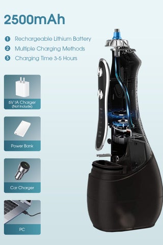 Kinseibeauty جهاز تنظيف الأسنان بالماء المحمول Dantel Hygiene 5 Gears لون أسود - view 5