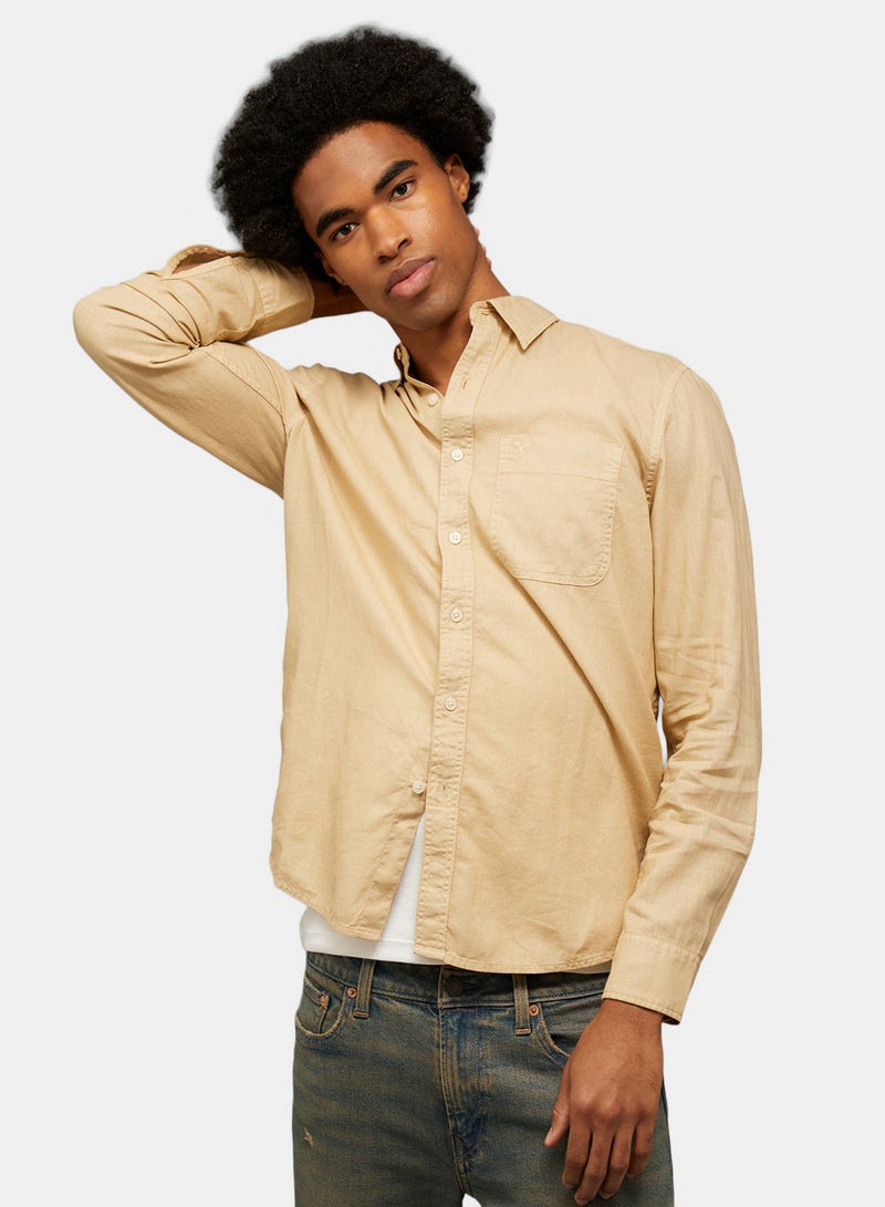 American Eagle AE Everyday Button-Up Linen Shirt - Image 1