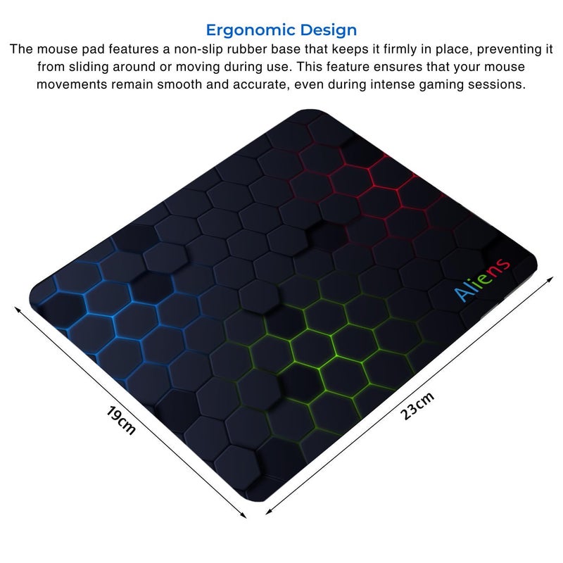Aliens Mouse Pad for Computer, Laptop, Smooth Premium Cloth Surface, Non-Slip Rubber Base, Speed and Precision Operation Compatible with Laser and Optical Mouse, Gaming, Office, Home 230x190mm (3D-05) - Image 3