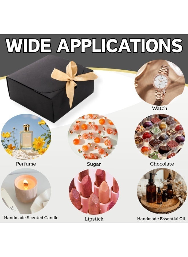 Arabest 16 Pack Small Black Gift Boxes with Lids, 4.5" x4.5"x2" Square Cardboard Gift Boxes with Champagne Wrap Ribbons, Proposal Box Gift Wrap Boxes for Presents Birthday Wedding Party Chocolate Candy - Image 5