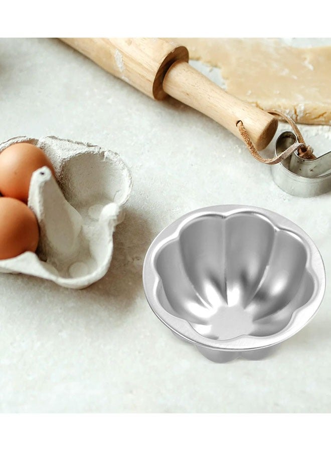 Egg Tart Molds, 6pcs Aluminum Alloy Pudding Jelly Molds Flower Shaped Alloy Pudding Cups for Kitchen Cooking - Image 5
