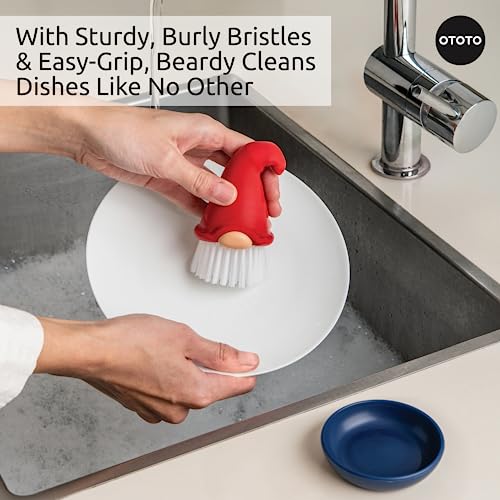 OTOTO New! Beardy Gnome Dish Brush by Ototo - Dish Scrub Brush, Gnomes, Quirky Gifts, Dish Brush, Cute Kitchen Accessories, Funny Kitchen Gadgets, Vegetable Brush, Cute and Useful Gifts for Women - Image 4