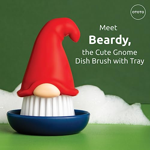 OTOTO New! Beardy Gnome Dish Brush by Ototo - Dish Scrub Brush, Gnomes, Quirky Gifts, Dish Brush, Cute Kitchen Accessories, Funny Kitchen Gadgets, Vegetable Brush, Cute and Useful Gifts for Women - Image 3