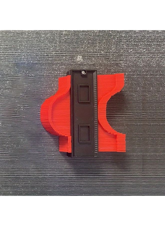 Red Contour Gauge 12cm Arc Finder Form Fitting Tool for Woodworking Precise Marking - Image 1