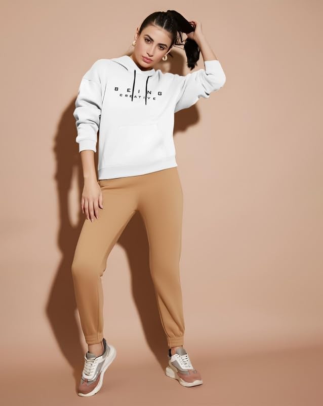 AUSK Hoodies for Women || Fleece Sweatshirt for Girls || Loose fit Hoodie Women White - Image 5