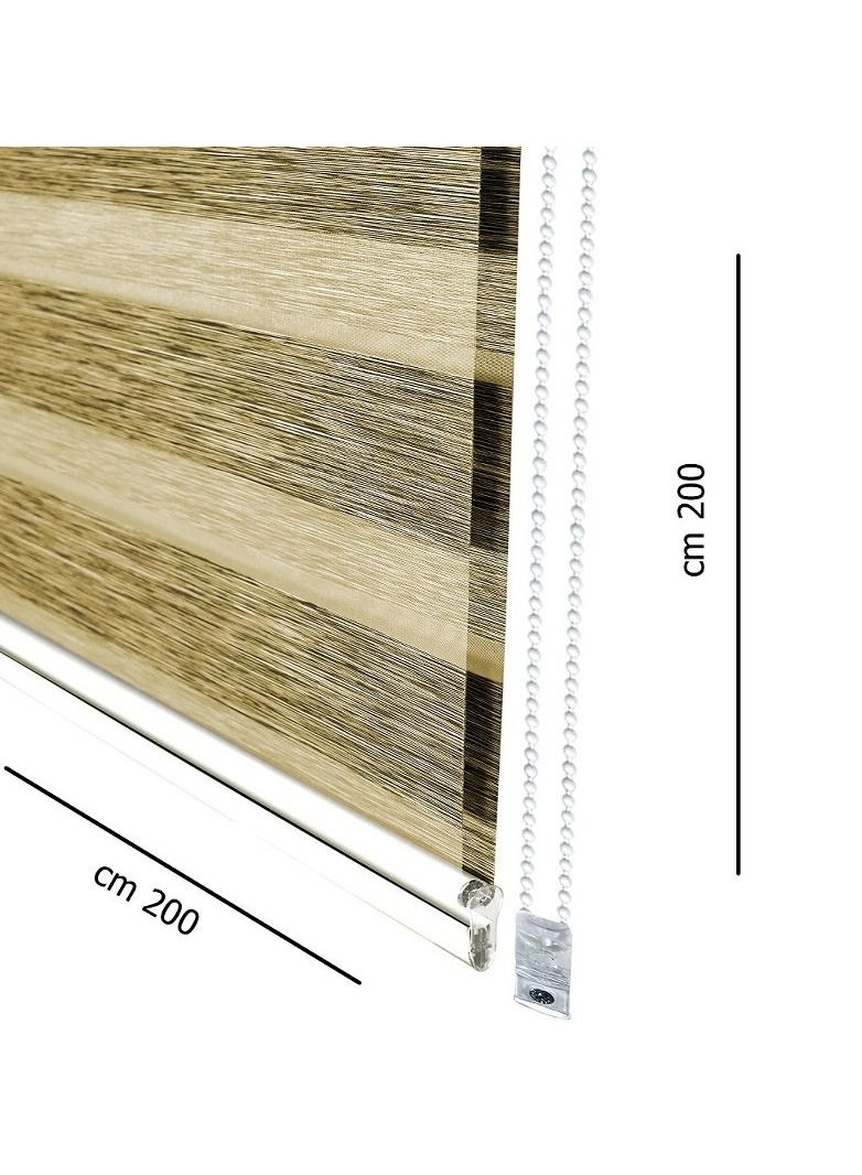 Home Gallery Zebra Blinds for Windows 200*200 cm Brown - Image 4