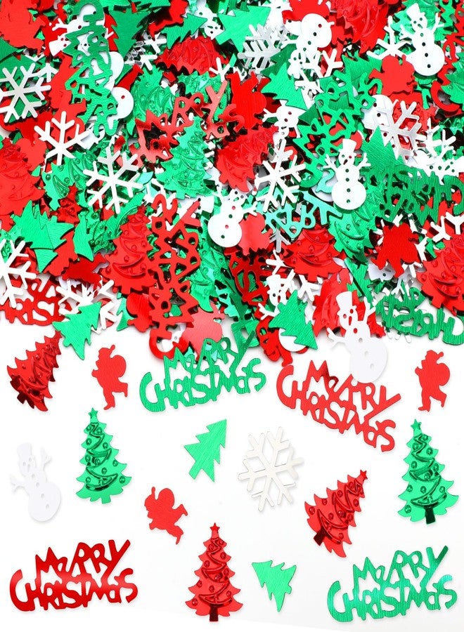 MARFOREVER Christmas Glitter Confetti Table Decorations, Red Green White Xmas Party Scatter Confetti Santa Claus Christmas Tree Snowflake Snowman Table Sprinkles for Xmas Party Supplies Decor - Image 1