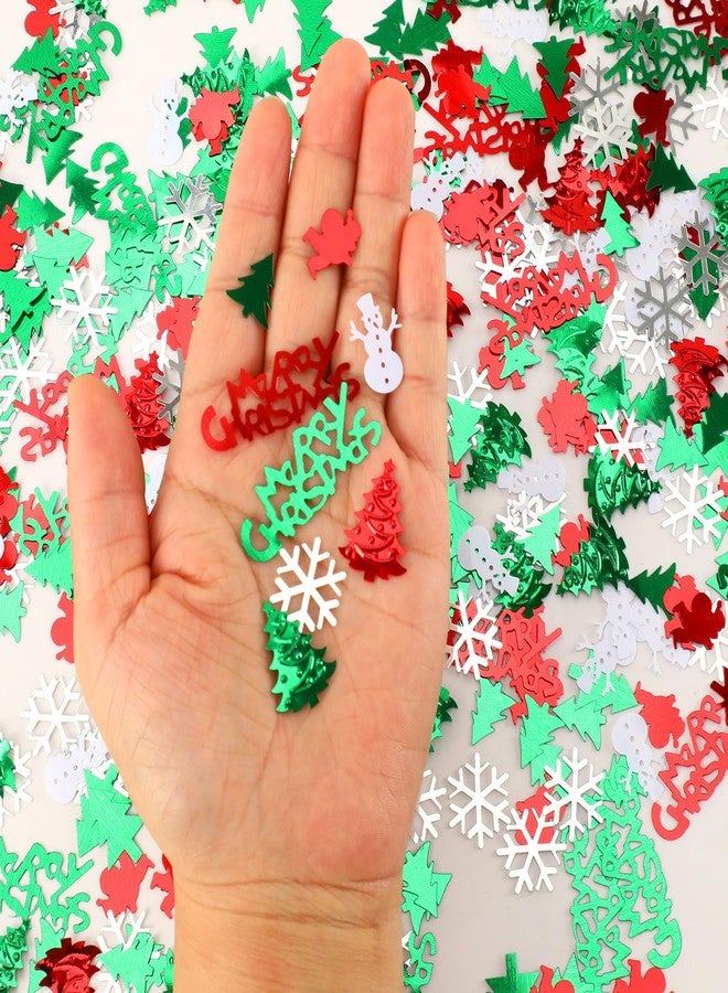 MARFOREVER Christmas Glitter Confetti Table Decorations, Red Green White Xmas Party Scatter Confetti Santa Claus Christmas Tree Snowflake Snowman Table Sprinkles for Xmas Party Supplies Decor - Image 3