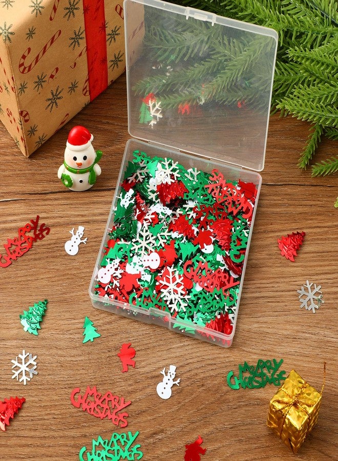 MARFOREVER Christmas Glitter Confetti Table Decorations, Red Green White Xmas Party Scatter Confetti Santa Claus Christmas Tree Snowflake Snowman Table Sprinkles for Xmas Party Supplies Decor - Image 4