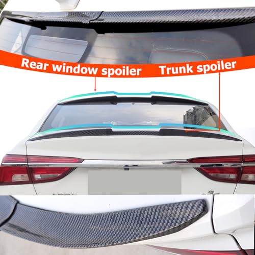 CTMAOYI Universal Carbon Fiber Pattern Spoiler for Sedan, Coupe, Hatchback | 3-Section Adjustable & Cuttable | No-Drill Installation with 3M Tape | 40-55 Inches - Image 3
