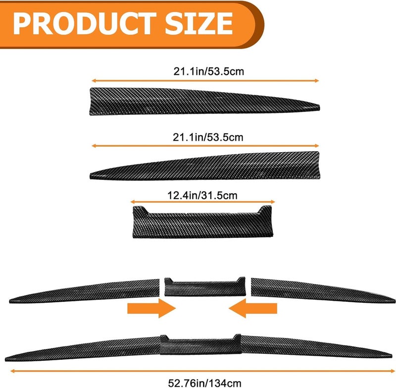 CTMAOYI Universal Carbon Fiber Pattern Spoiler for Sedan, Coupe, Hatchback | 3-Section Adjustable & Cuttable | No-Drill Installation with 3M Tape | 40-55 Inches - Image 2