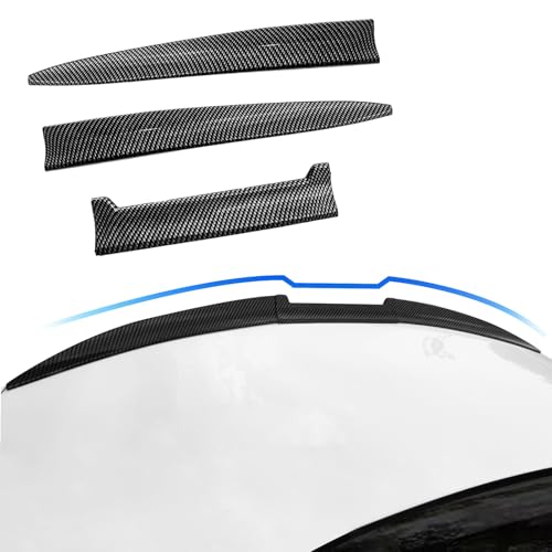 CTMAOYI Universal Carbon Fiber Pattern Spoiler for Sedan, Coupe, Hatchback | 3-Section Adjustable & Cuttable | No-Drill Installation with 3M Tape | 40-55 Inches - Image 1