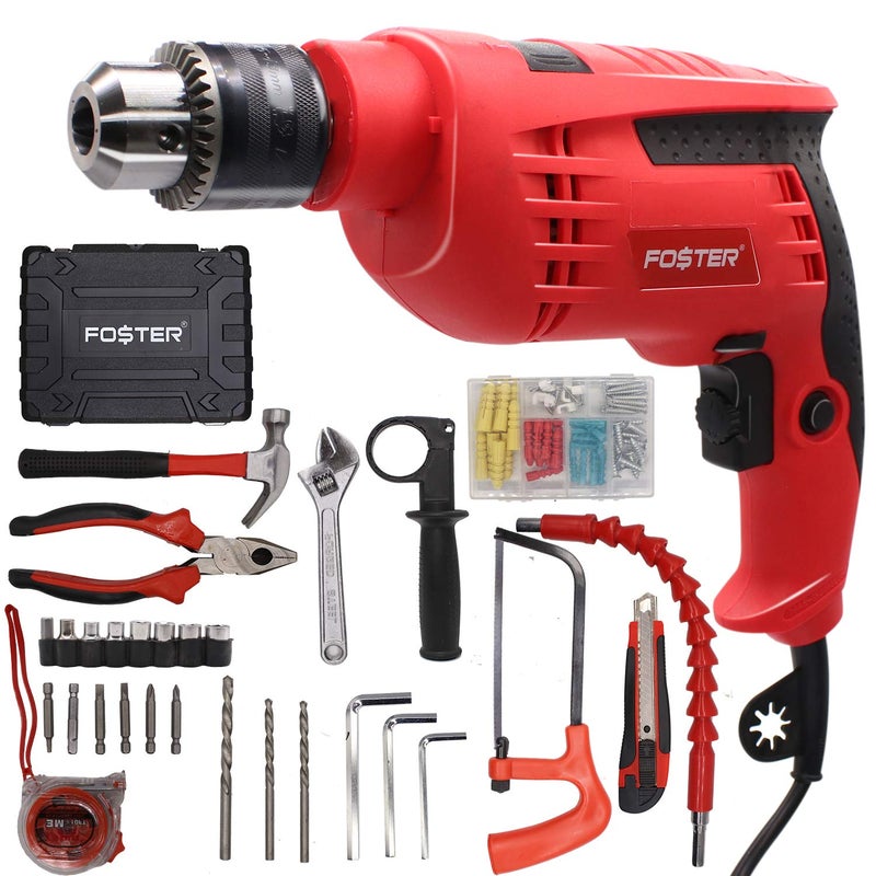 Foster Fk3513 Pro Reversible Impact Driver Drill Machine 130Pcs Hand Tool Kit 13Mm Chuck Size 650W - Image 1