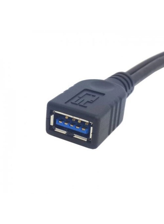 chenyang USB 3.0 Female to Dual USB Male Extra Power Data Y Extension Cable for 2.5" Mobile Hard Disk - Image 4