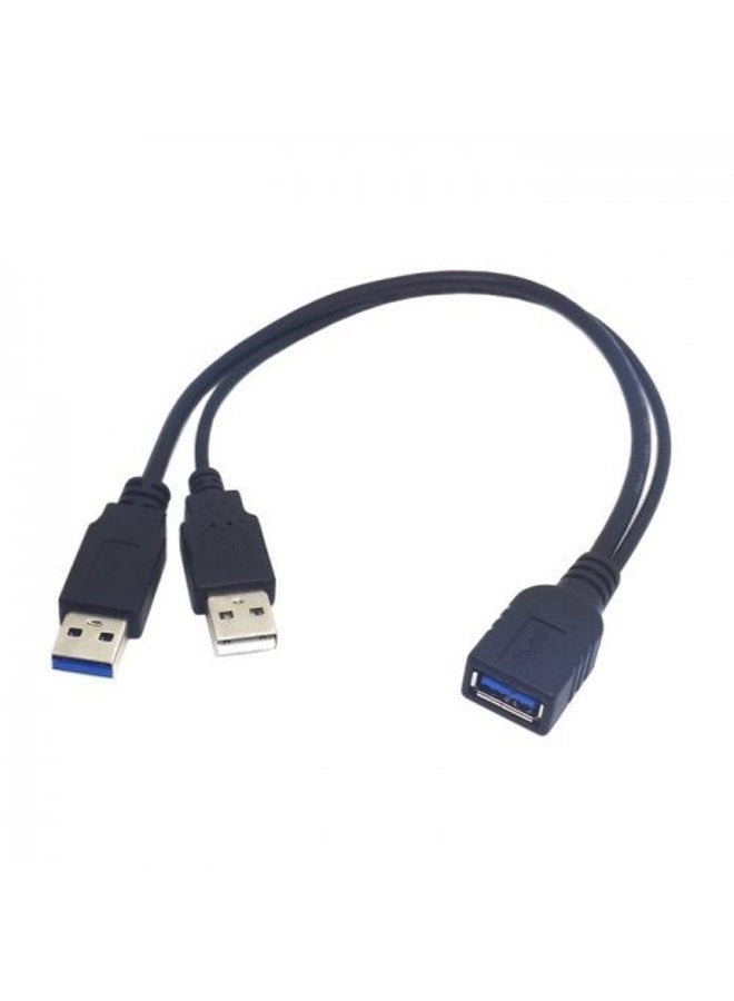 chenyang USB 3.0 Female to Dual USB Male Extra Power Data Y Extension Cable for 2.5" Mobile Hard Disk - Image 2