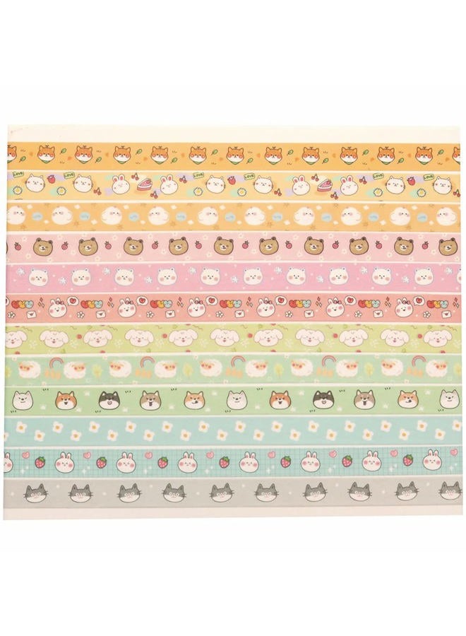 YUBX Cute Pets Washi Tape Set 18 Rolls Gold Embellishment Decorative Masking Tapes for Arts, DIY Crafts, Bullet Journals, Planners, Scrapbook, Wrapping (Puppies) - Image 3
