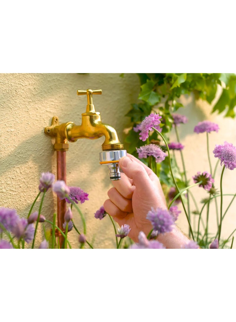 Hozelock Pro Metal Outdoor Tap Connector 1 Inch (25mm) - Heavy Duty Brass Garden Hose Adapter - 100-000-490 - Image 2